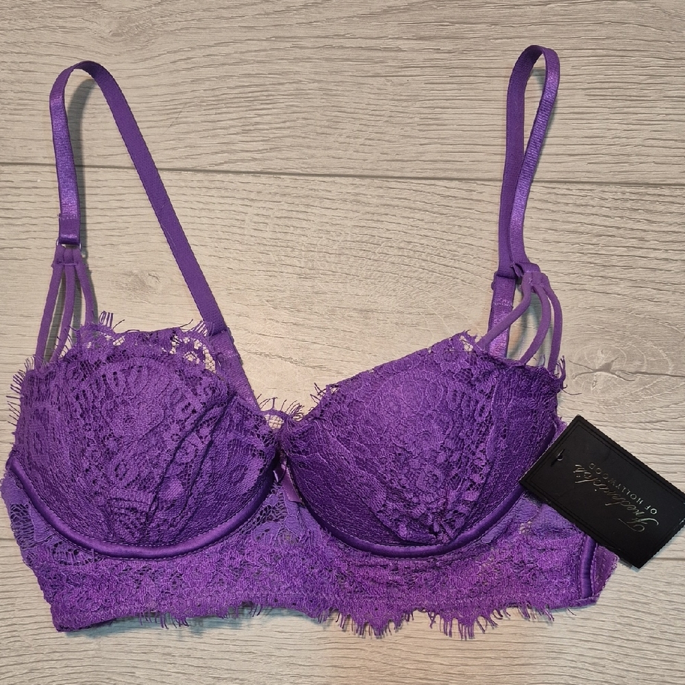 Frederick's of Hollywood Bold Purple Lace Bra